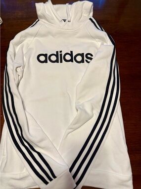 adidas White and Black Logo Pullover Mens